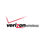 Verizon Wireless logo with red checkmark.
